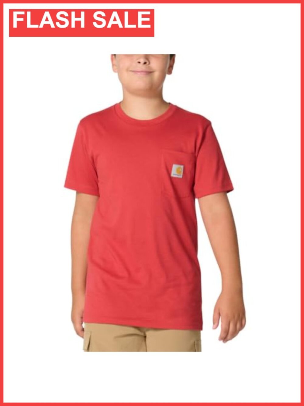 Kids Short Sleeve Pocket T-Shirt Cotton Crew Neck Tee